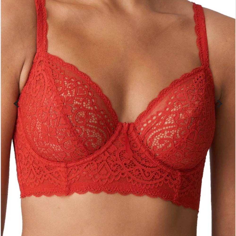 Primadonna Twist “I Do” Deep Plunge Longline Scarlet Red Bra